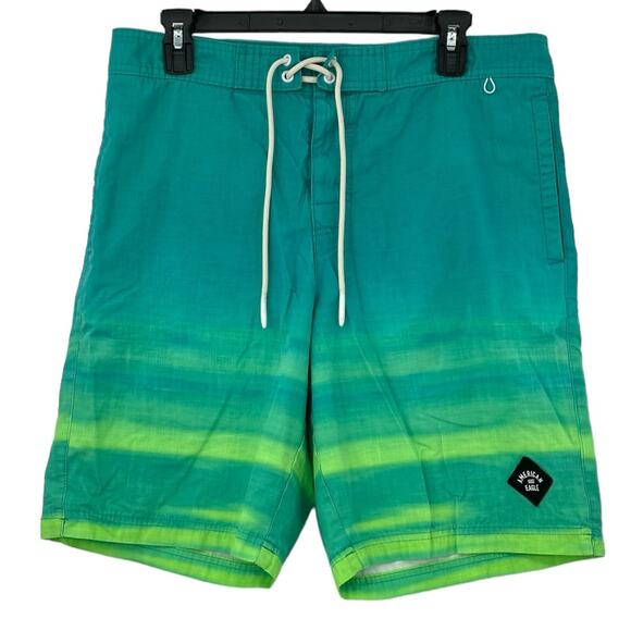 American Eagle Swim Trunks Mens Medium Board Shorts Green Pockets Beach Pool - Picture 1 of 8